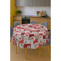 Toalha de Mesa Redonda Estampada 4 Cadeiras Lugares Oxford 1,40m x 1,40m Fácil Limpeza Alta Qualida Toalha de Mesa Redonda Estampada 4 Cadeiras Lugares Oxford 1,40m x 1,40m Fácil Limpeza Alta Qualida