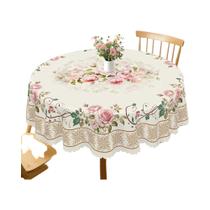 Toalha De Mesa Redonda Floral Com Padrão Retrô, 5 Tamanhos Disponíveis, Decoração De Jardim De