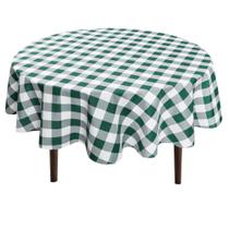 Toalha de mesa redonda Hiasan 114 cm impermeável verde quadriculada Toalha de mesa redonda Hiasan 114 cm impermeável verde quadriculada