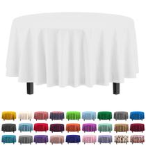 Toalha de Mesa Redonda Impermeável Party Solids 213 cm Branca Toalha de Mesa Redonda Impermeável Party Solids 213 cm Branca