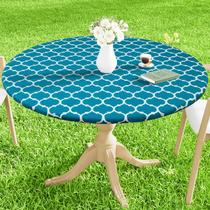 Toalha de mesa redonda impermeável Smiry para mesa de 145 a 173 cm