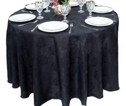 Toalha de Mesa Redonda Jacquard Adamascado 2,60mts de Diâmetro Sala Jantar Decoração Buffet Festas - Preto Toalha de Mesa Redonda Jacquard Adamascado 2,60mts de Diâmetro Sala Jantar Decoração Buffet Festas - Preto