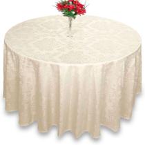 Toalha De Mesa Redonda Jacquard Pérola 2,20m Festa Buffet - LM Detona