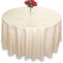 Toalha De Mesa Redonda Jacquard Pérola 2,80m Festa Buffet