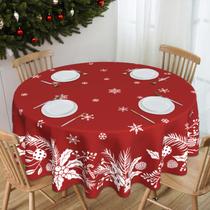 Toalha de Mesa Redonda JYKCUL Natal - 152cm - Estampa Floral