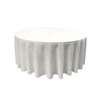 Toalha de Mesa Redonda LA Linen 305 cm Poliéster Popeline Branca Toalha de Mesa Redonda LA Linen 305 cm Poliéster Popeline Branca