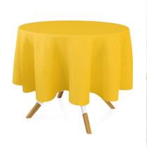 Toalha de Mesa Redonda para Buffet em Oxford Amarelo Ouro