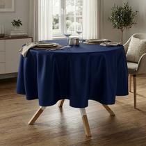 Toalha de Mesa Redonda para Buffet em Oxford Azul Marinho