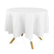Toalha de Mesa Redonda para Buffet em Oxford Branco