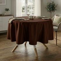 Toalha de Mesa Redonda para Buffet em Oxford Marrom Chocolate