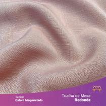 Toalha de Mesa Redonda para Buffet em Tecido Oxford Maquinetado Rosa Velho