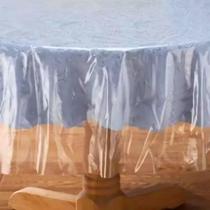 Toalha De Mesa Redonda Plástico Transparente 1,20 Diâmetro Contra Arranhões Plástico Conservação Toalha De Mesa Redonda Plástico Transparente 1,20 Diâmetro Contra Arranhões Plástico Conservação