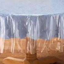 Toalha De Mesa Redonda Plástico Transparente 1,38m Diâmetro Toalha De Mesa Redonda Plástico Transparente 1,38m Diâmetro