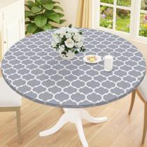 Toalha de Mesa Redonda Smiry Impermeável com Elástico Ajustável 114-142cm Toalha de Mesa Redonda Smiry Impermeável com Elástico Ajustável 114-142cm