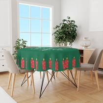 Toalha De Mesa Redonda Tecido Oxford Vela de Natal Redonda TL16 -140x140cm Toalha De Mesa Redonda Tecido Oxford Vela de Natal Redonda TL16 -140x140cm