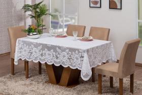 toalha de mesa renda 6 cadeiras 2,30x1,50 sala de jantar decoração - Venivici Casa