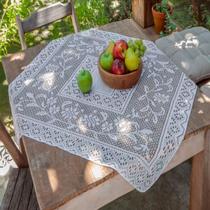 Toalha de Mesa Renda Quadrada Chá Centro Para Mesa 80x80cm Estampa Floral - Coqueiro Toalha de Mesa Renda Quadrada Chá Centro Para Mesa 80x80cm Estampa Floral - Coqueiro