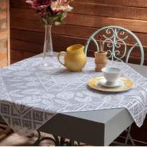 Toalha de Mesa Renda Quadrada Chá Centro Para Mesa 80x80cm Estampa Floral - Tulipa