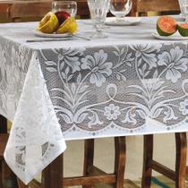 Toalha de Mesa Renda Realeza Floral Arabesco Retangular 6 Lugares 150x210 Toalha de Mesa Renda Realeza Floral Arabesco Retangular 6 Lugares 150x210