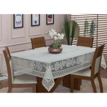 Toalha De Mesa Renda Retangular 2,20M X 1,40M Floral Palha