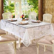 Toalha De Mesa Renda Rosas Retangular 6 Ou 8 Lugares Jantar Sala Cozinha 2,50m x 1,55m