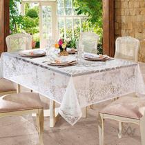 Toalha de Mesa Renda Rosas Retangular Lepper 8 Lugares