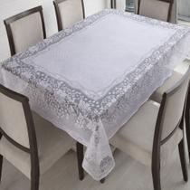Toalha de Mesa Rendada Branca Retangular 6 Lugares Uvas Toalha de Mesa Rendada Branca Retangular 6 Lugares Uvas