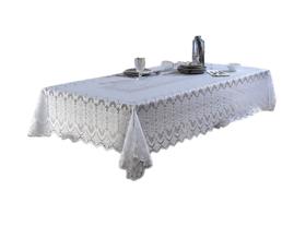 Toalha de Mesa Rendada Clássica Arabesco 8 Lugares Interlar