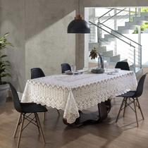 Toalha de Mesa Rendada Marfim Arabesco 6 Lugares Interlar Toalha de Mesa Rendada Marfim Arabesco 6 Lugares Interlar