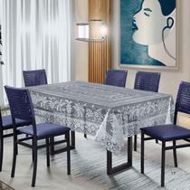 Toalha De Mesa Rendada Retangular 1,60x2,00cm Elegante Para Cozinha e Jantar
