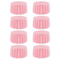 Toalha de mesa RestfulGlow, kit com 8 unidades, rosa, redonda, 229 cm, poliéster Toalha de mesa RestfulGlow, kit com 8 unidades, rosa, redonda, 229 cm, poliéster
