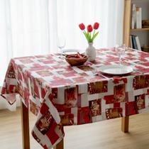 Toalha de mesa retangular 10 lugares plástica térmica estampada