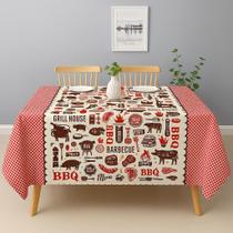 Toalha de mesa retangular 10 lugares plástica térmica estampada