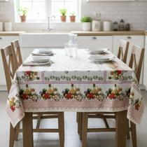 Toalha de mesa retangular 10 lugares plástica térmica estampada