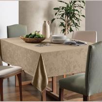 Toalha de Mesa Retangular 12 Lugares Nature Jacquard Katherine Taupe