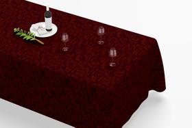 Toalha De Mesa Retangular 12 Lugares Tecido Oxford Arabesco Marsala TLZ01 - 300x110cm