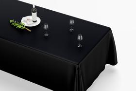 Toalha De Mesa Retangular 12 Lugares Tecido Oxford Preto TLZ06 - 300x110cm