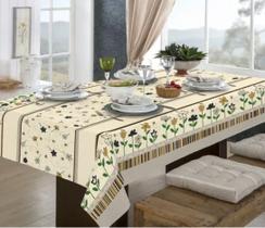 Toalha de Mesa Retangular 2,20m X 1,40m Estampada Tulipa