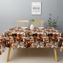 Toalha de mesa retangular 4 6 8 10 lugares plástica térmica estampada