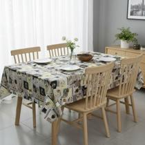 Toalha de mesa retangular 4 6 8 10 lugares plástica térmica estampada