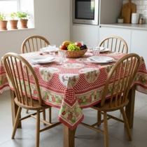 Toalha de mesa retangular 4 6 8 10 lugares plástica térmica estampada