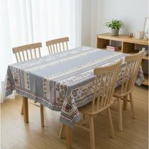 Toalha de mesa retangular 4 6 8 10 lugares plástica térmica estampada