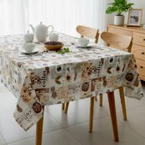 Toalha de mesa retangular 4 6 8 10 lugares plástica térmica estampada