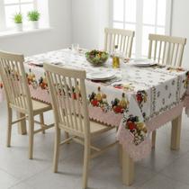 Toalha de mesa retangular 4 6 8 10 lugares plástica térmica estampada