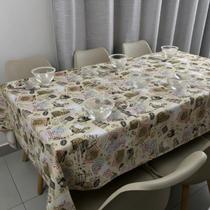 Toalha de mesa retangular 4 lugares plástica térmica estampada