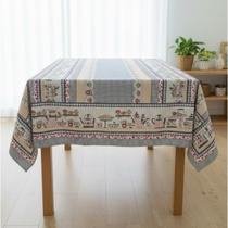 Toalha de mesa retangular 4 lugares plástica térmica estampada