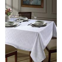 Toalha de Mesa Retangular 6 Lugares 1,40 x 2,10m Jacquard Requinte Branca Tj5795 Dohler