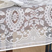 Toalha de Mesa Retangular 6 Lugares de Renda com Arabescos e Folhagens Venezuela 140x200