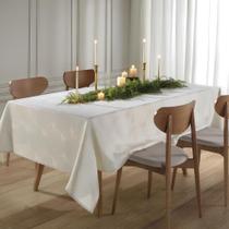 Toalha de Mesa Retangular 6 Lugares Dohler Lumina II Arabescos Bege Toalha de Mesa Retangular 6 Lugares Dohler Lumina II Arabescos Bege