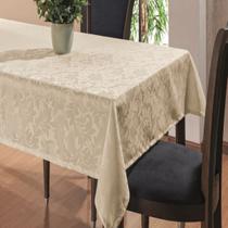 Toalha De Mesa Retangular 6 Lugares Jacquard Luxo 1,35m x 2,20m